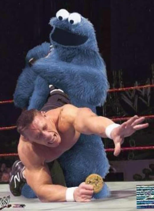 Cookie Monster Wrestles